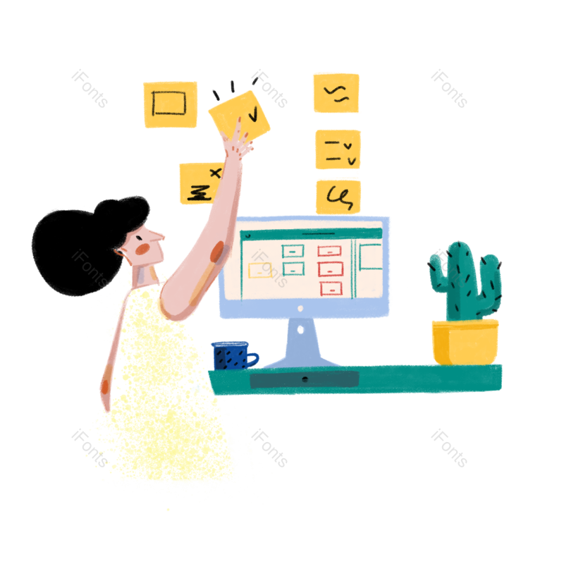 学习图片,插画元素,办公PNG,工作免抠素材